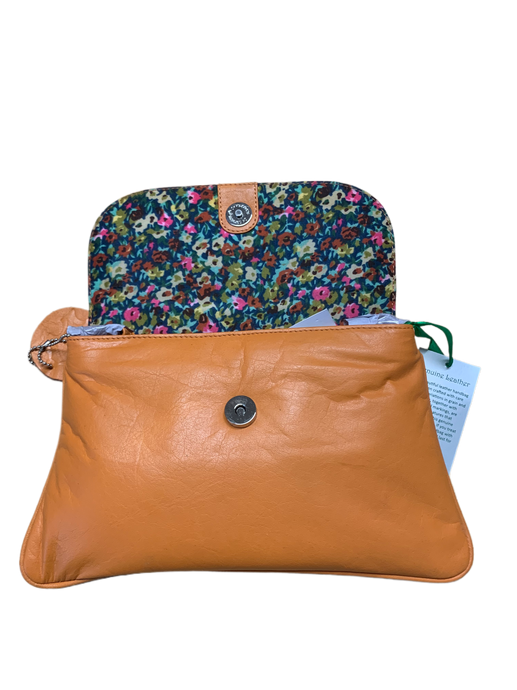 Small Shoulder Bag in paprika with floral ditsy lining