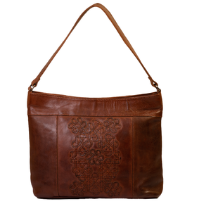 Shoulder Bag with Applique Design - Royale Leather