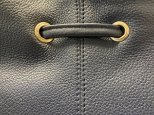 Canford  (Vellutio Nappa) Navy Shoulder Bag - Tarnished ring