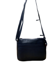 Load image into Gallery viewer, Rosalind - (Vellutio Napa) Navy Cross Body Zip Top - Twisted Strap