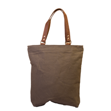 Load image into Gallery viewer, Vintage Khaki Stars Upcycled Canvas Tote