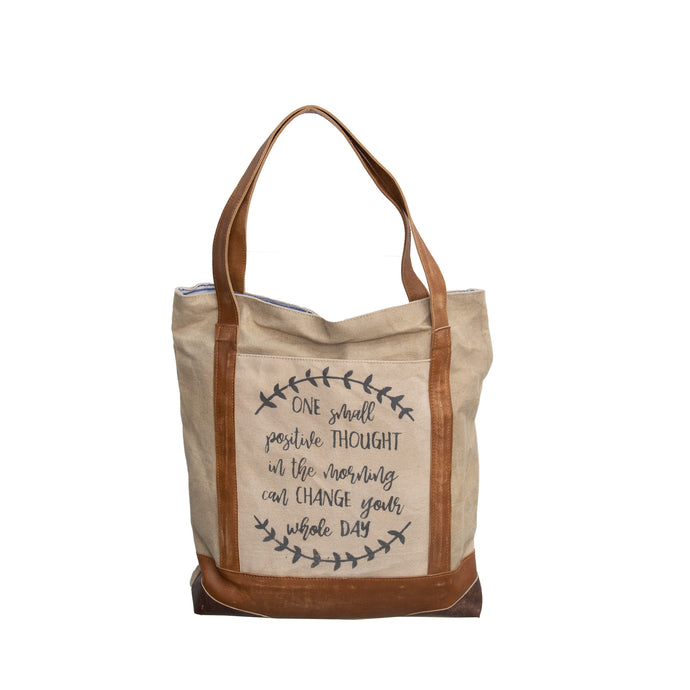 'One Positive Thought' Upcycled Canvas Tote