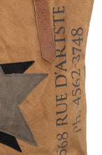 Load image into Gallery viewer, Tan &#39;Stars&#39; Upcycled Canvas Tote