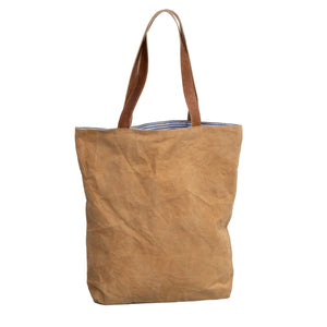 Tan 'Stars' Upcycled Canvas Tote
