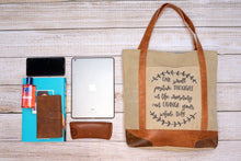 Load image into Gallery viewer, One Positive Thought Upcycled Canvas Tote
