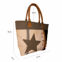 Load image into Gallery viewer, Recycled Canvas &amp; Leather with Star and buckle Detail