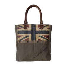 Load image into Gallery viewer, Union Jack &#39;FRAGILE&#39; Vintage Upcycled Canvas Shopper
