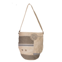 Load image into Gallery viewer, Beige/Khaki Upcycled Canvas Bucket Shoulder Bag