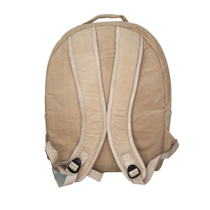 Beige Upcycled Casual Canvas Backpack