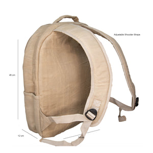 Beige Upcycled Casual Canvas Backpack