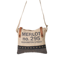 Load image into Gallery viewer, &#39;MERLOT no295&#39; Upcycled Canvas Cross Body Bag