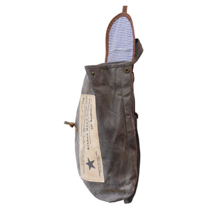 Vintage Upcycled Canvas and Leather Unisex Rucksack/Backpack
