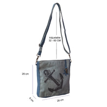 Load image into Gallery viewer, Vintage Denim Anchor Upcycled Canvas Cross Body Bag