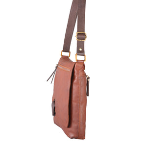 Diagonal Flapover Crossbody Bag - Coppice Leather