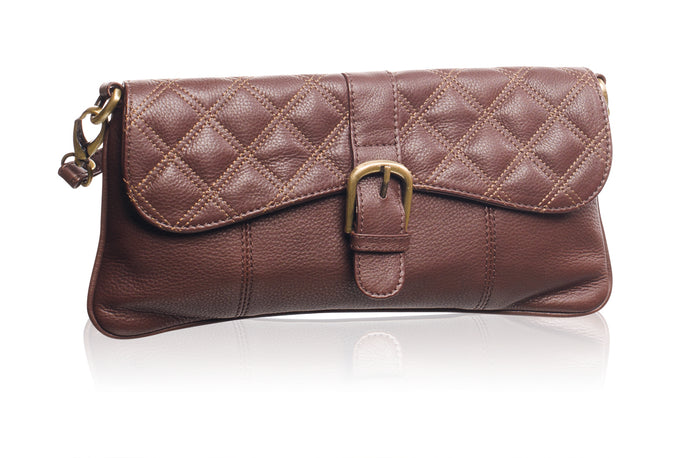 Ex Display Quilted leather clutch with optional straps -Outlet bag