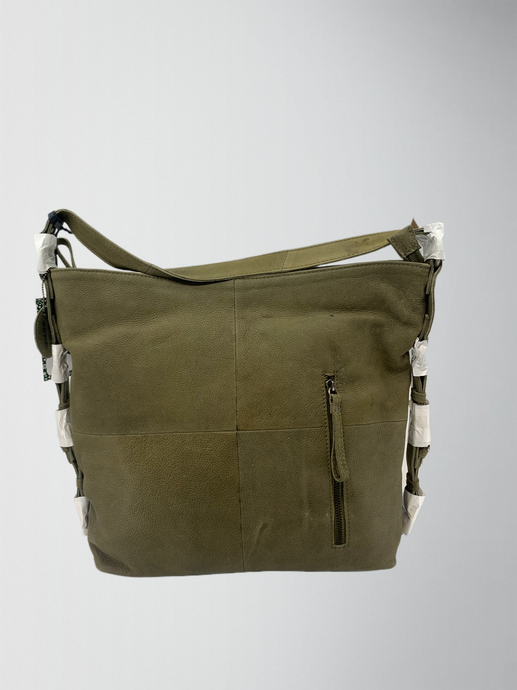 Curlew - Vertical Zip Hobo Bag in Olive