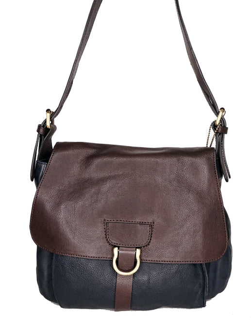 Flapover Shoulder Bag - 'Silvan' Washed Leather