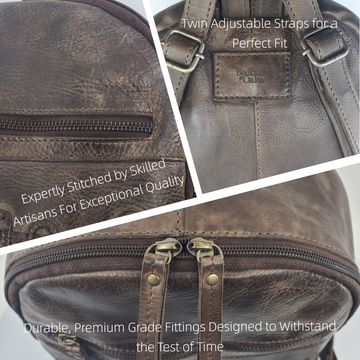 appliquéd leather backpack Backpack with Applique Design