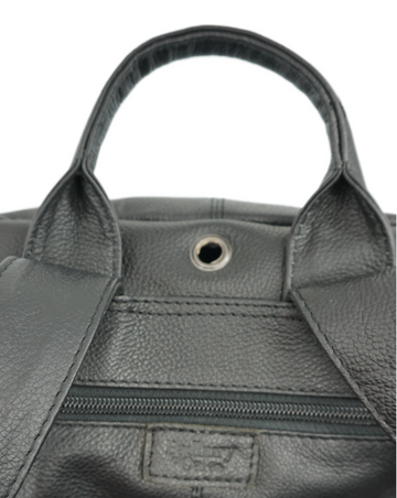 black and grey leather backpack laptop bag Laptop Backpack in Pebble Grain Leather – Bolla Bags
