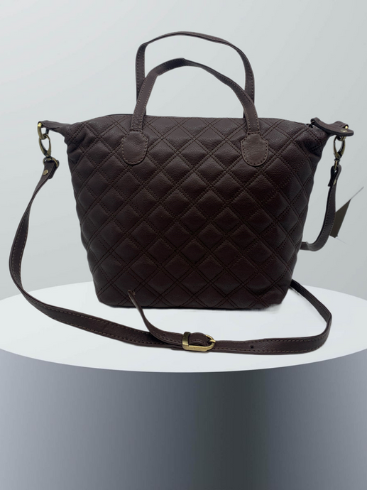 Quilted leather Grab Bag with detachable strap - end of line outlet bag