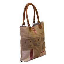 Load image into Gallery viewer, &#39;Long Live Vintage&#39; Star Upcycled Canvas Tote (439)