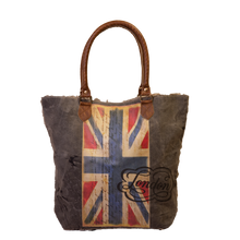 Load image into Gallery viewer, &#39;London&#39; Union Jack Upcycled Canvas Tote (459)