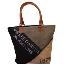 Load image into Gallery viewer, &#39;Rue D&#39;Artste&#39; Upcycled Canvas Tote