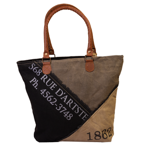 'Rue D'Artste' Upcycled Canvas Tote (604)