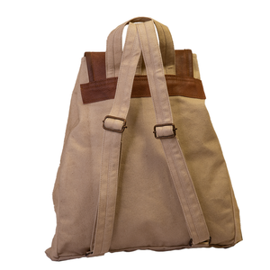 Beige Upcycled Canvas Backpack (961)