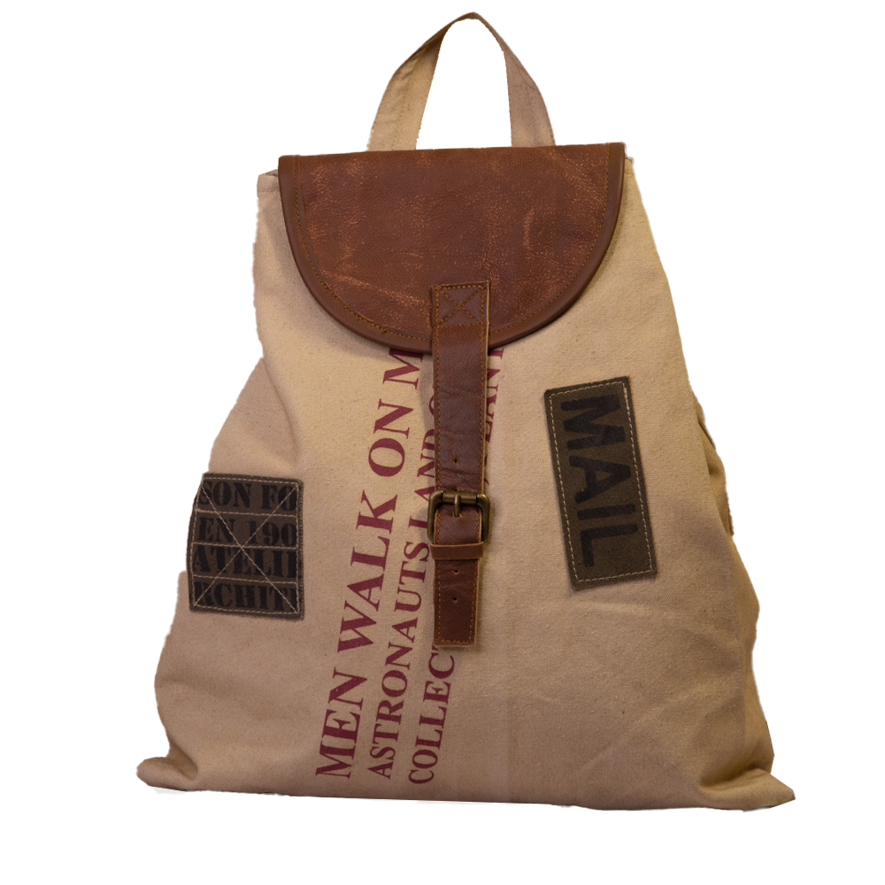 Beige Upcycled recycled Canvas Unisex Backpack – Bolla Bags