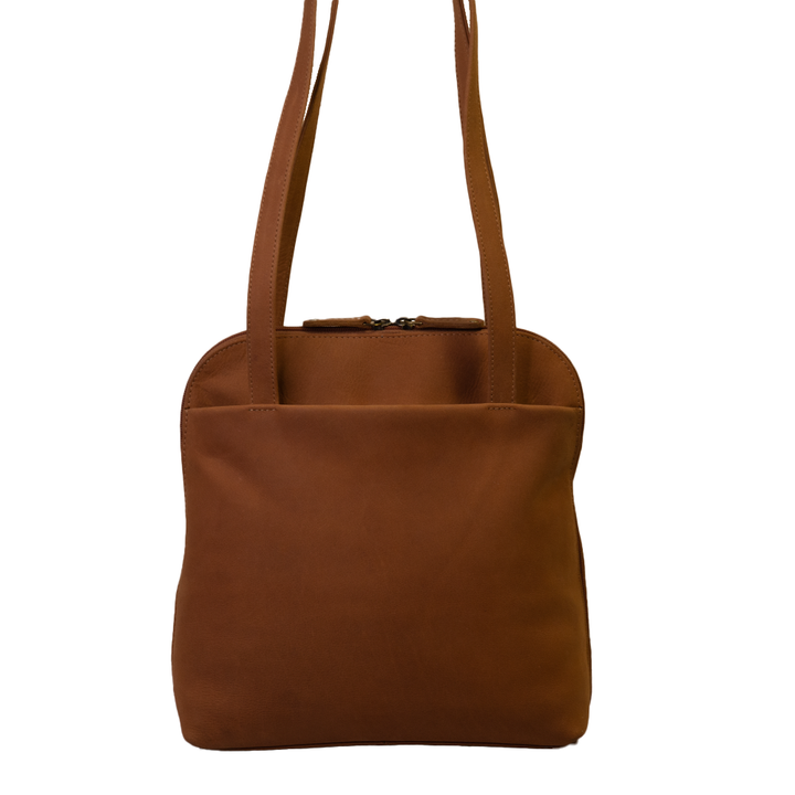 Bucksport - (New England Buff Leather) Convertible Shoulder bag to Backpack in Tan Brown