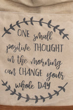 Load image into Gallery viewer, Vintage Beige Recycled Canvas &amp; Tan Leather &#39;Positive Thought&#39; Quote Shopper/Tote Dorset Bay 008