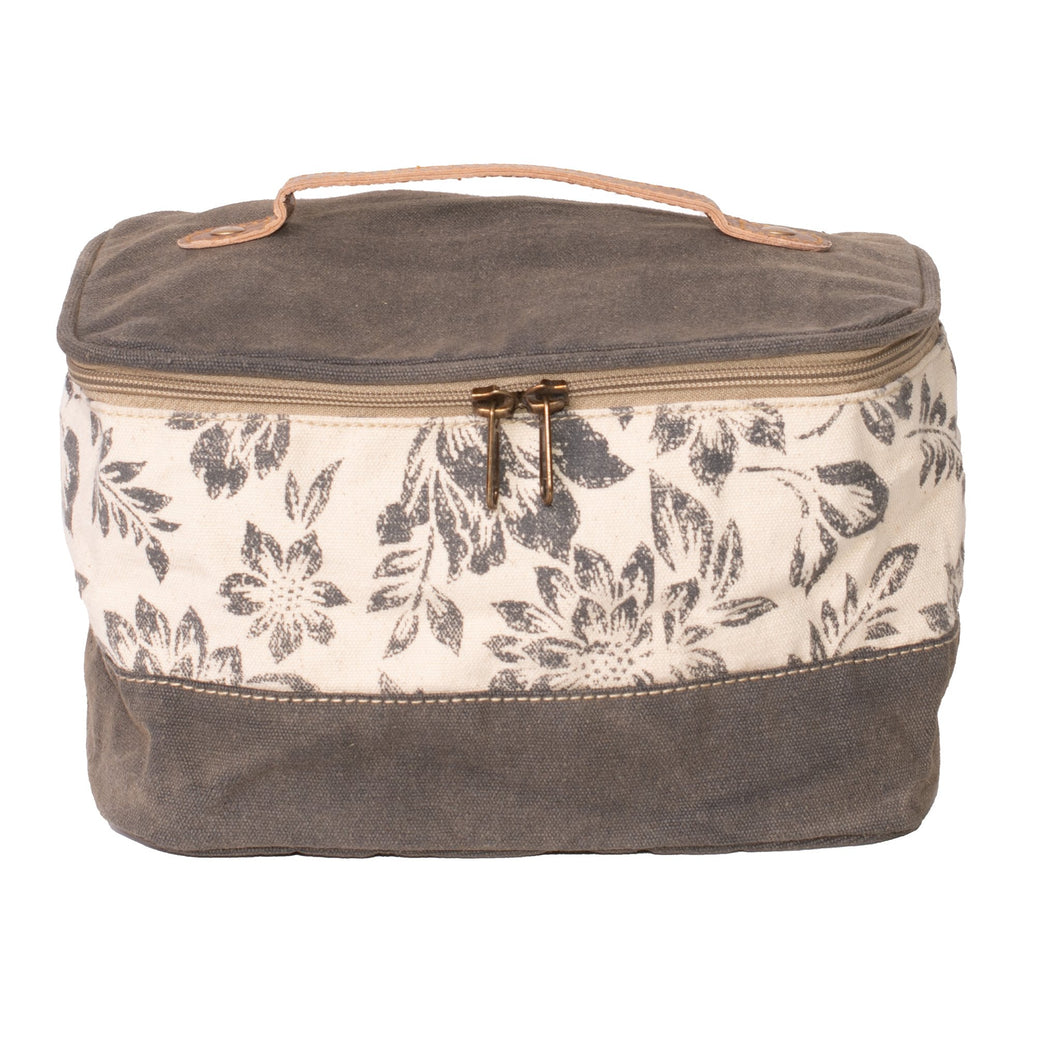 Flower Print Recycled Canvas Washbag