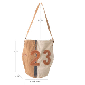 '23' Upcycled Canvas Bucket Shoulder Bag (401)