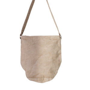 Beige/Khaki Upcycled Canvas Bucket Shoulder Bag