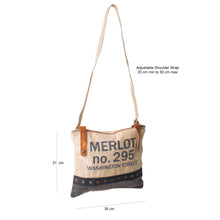 Load image into Gallery viewer, &#39;MERLOT no295&#39; Upcycled Canvas Cross Body Bag (601)